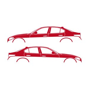 Set Of 2 Lowered Car Silhouette Decal Stickers For Alfa Romeo Giulia 952 2016 Red