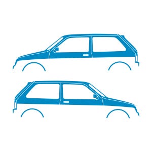 Set Of 2 Car Silhouette Decal Stickers For MG Metro Light Blue