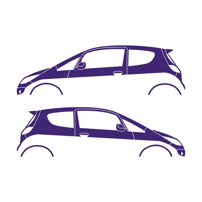 Set Of 2 Car Silhouette Decal Stickers For Mitsubishi Colt CZT Purple