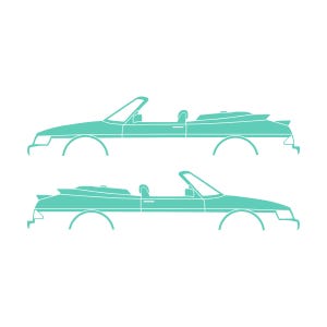 Set med 2 silhuettdekaler för Saab 900 1:a generationens cabriolet Mint
