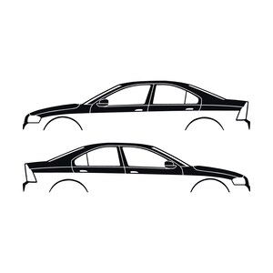 Set Of 2 Car Silhouette Decal Stickers For Volvo S60 R 1st Gen 2001-09 Black