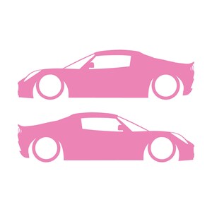 Juego de 2 pegatinas decorativas con silueta de coche rebajado para Lotus Elise S2 Soft Pink