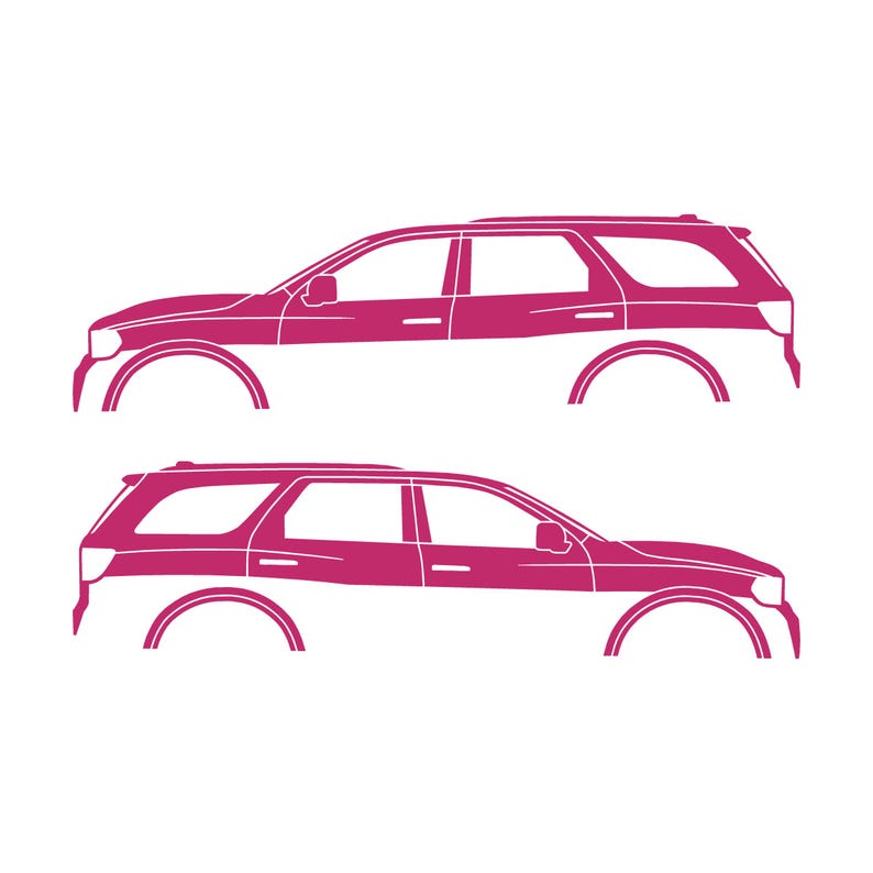 Set Of 2 Car Silhouette Decal Stickers For Dodge Durango 3rd Gen Pink