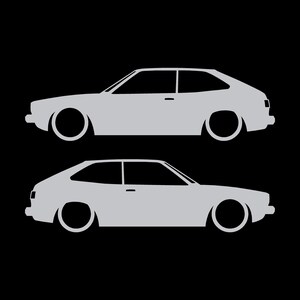 Set Of 2 Lowered Car Silhouette Decal Stickers For Honda Accord Hatch 1st Gen Classic Hatchback Silver