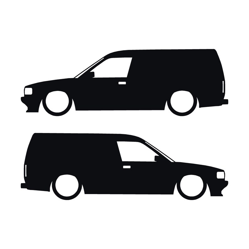 Juego de 2 pegatinas decorativas con silueta de furgoneta rebajada para Rover Maestro Negro