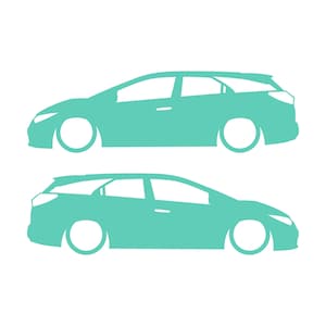 Set Of 2 Lowered Car Silhouette Decal Stickers For Honda Civic 9th Gen Tourer Mint
