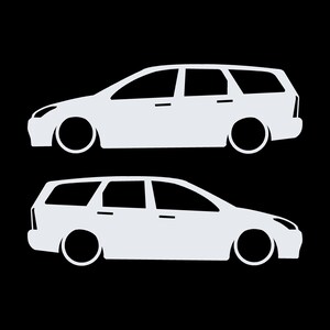 Set Of 2 Car Silhouette Decal Stickers For Ford Cortina Mk1 Estate Wagon White
