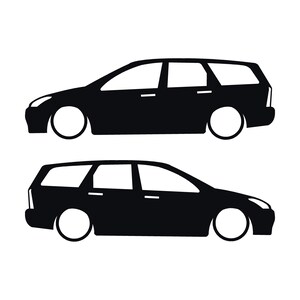 Set Of 2 Car Silhouette Decal Stickers For Ford Cortina Mk1 Estate Wagon Black