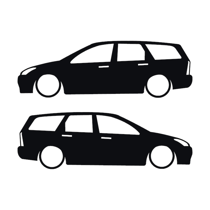 Set Of 2 Car Silhouette Decal Stickers For Ford Cortina Mk1 Estate Wagon Black