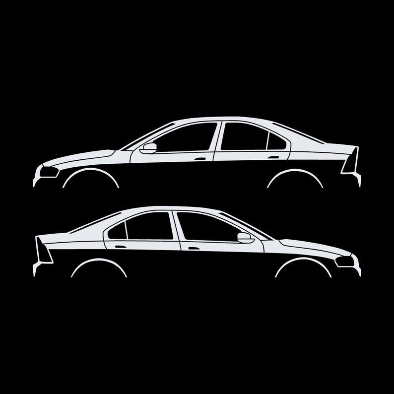 Set Of 2 Car Silhouette Decal Stickers For Volvo S60 R 1st Gen 2001-09 image 3