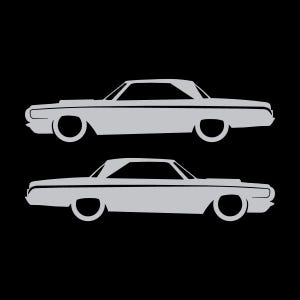 Set Of 2 Car Silhouette Decal Stickers For 1964 Dodge Polara Max Wedge 2-door Hardtop Coupe Silver