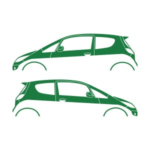 Set Of 2 Car Silhouette Decal Stickers For Mitsubishi Colt CZT Green