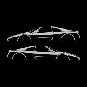 Set Of 2 Car Silhouette Decal Stickers For SuperFerrari F355 GTS Silver