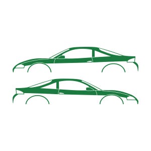Set Of 2 Car Silhouette Decal Stickers For Mitsubishi Eclipse 2nd Gen 2Gb 1997-99 GS-T GSX Green