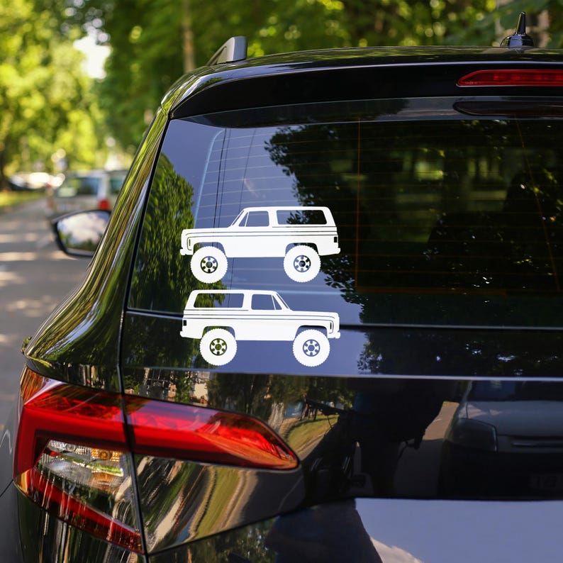 Set Of 2 Lowered Car Silhouette Decal Stickers For Chevrolet K5 Blazer image 2
