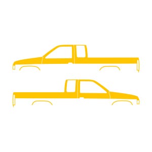Set Of 2 Truck Silhouette Decal Stickers For Nissan D21 Hardbody King Cab Pickup Yellow