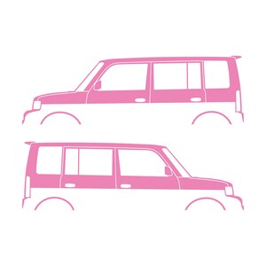 Set Of 2 Lowered Car Silhouette Decal Stickers For Scion Xb 1st Gen Soft Pink