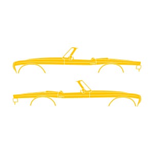 Set Of 2 Car Silhouette Decal Stickers For Triumph TR6 Yellow