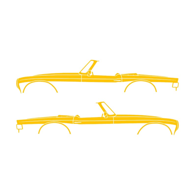Set Of 2 Car Silhouette Decal Stickers For Triumph TR6 Yellow