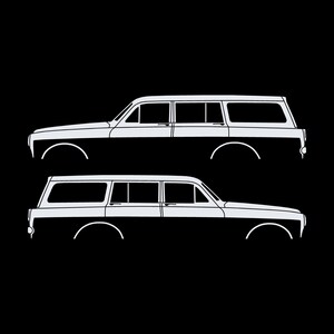 Juego de 2 pegatinas con silueta de coche para Volvo Amazon 122 Wagon imagen 3