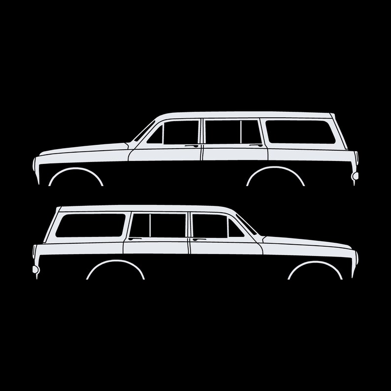 Juego de 2 pegatinas con silueta de coche para Volvo Amazon 122 Wagon imagen 3