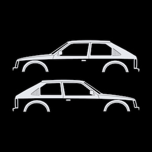 Set Of 2 Car Silhouette Decal Stickers For Opel Kadett D GTE 3-Door Hatchback image 3