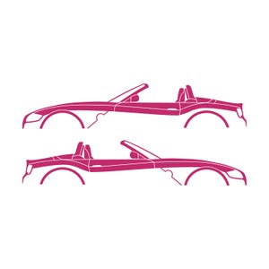 Set Of 2 Car Silhouette Decal Stickers For BMW Z4 E85 2002-09 Roadster Pink