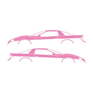 Set Of 2 Car Silhouette Decal Stickers For Chevrolet Camaro SS 4th Gen 1998-2002 Coupe Soft Pink