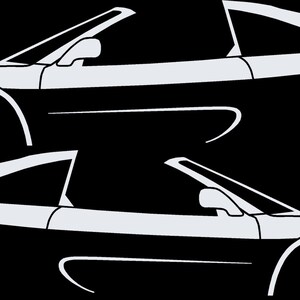 Set Of 2 Car Silhouette Decal Stickers For SuperFerrari F355 GTS White