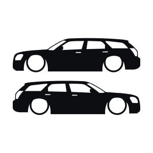 Set med 2 sänkta silhuettdekaler för Dodge Magnum Svart