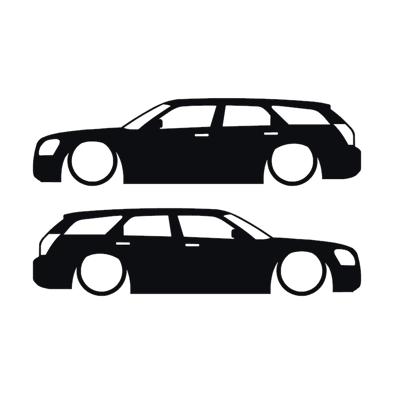 Set med 2 sänkta silhuettdekaler för Dodge Magnum Svart