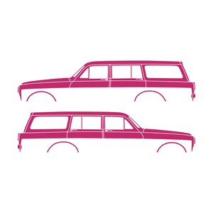 Juego de 2 pegatinas con silueta de coche para Volvo Amazon 122 Wagon Rosa