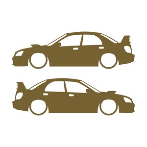 Set Of 2 Car Silhouette Decal Stickers For Subaru Impreza WRX STI 2nd Gen Blob Eye Gold