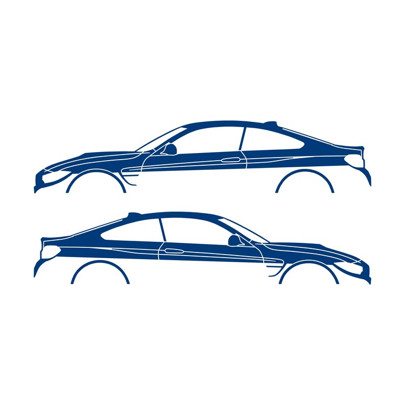 Set van 2 autosilhouet-stickers voor BMW M4 F82 Coupé Blauw