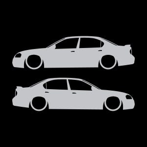 Juego de 2 pegatinas decorativas con silueta de coche rebajado para Nissan Maxima de 5ª generación. Plata