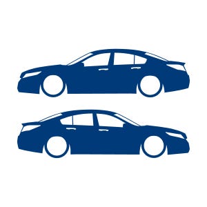 Set Of 2 Lowered Car Silhouette Decal Stickers For Acura TL 4th Gen UA8 2009-14 Blue