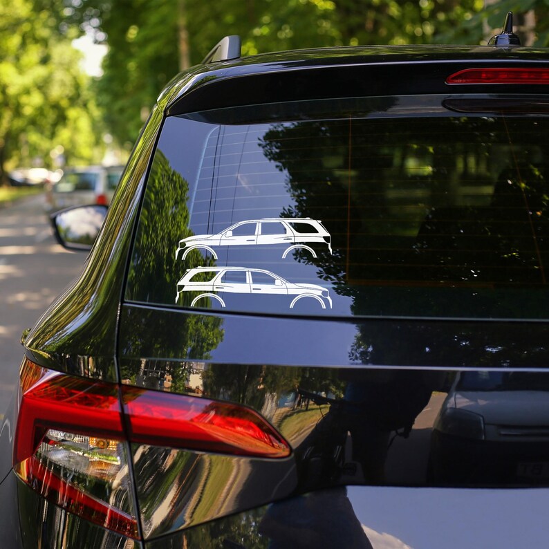 Set Of 2 Car Silhouette Decal Stickers For Dodge Durango 3rd Gen image 2