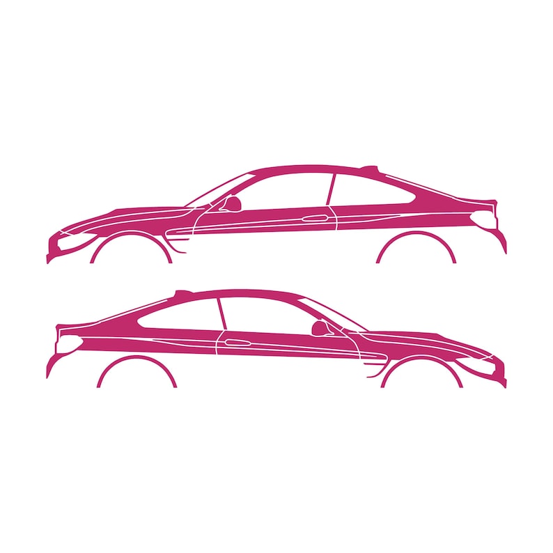 Set van 2 autosilhouet-stickers voor BMW M4 F82 Coupé Roze