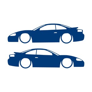 Set Of 2 Car Silhouette Decal Stickers For Dodge Stealth RT Turbo Blue