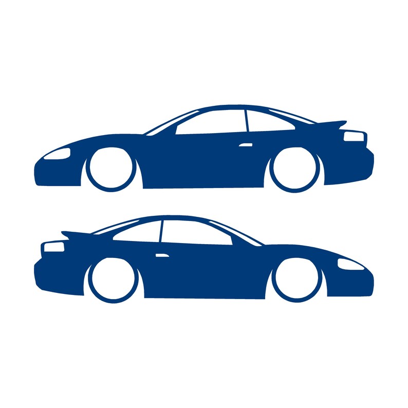 Set Of 2 Car Silhouette Decal Stickers For Dodge Stealth RT Turbo Blue