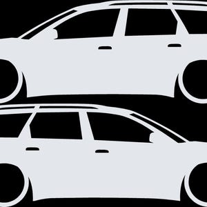 Conjunto de 2 adesivos com silhueta de carro rebaixado para Audi A4 S4 B7 Avant Branco