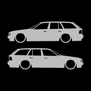 Set med 2 silhuettdekaler för BMW E34 5-serie Touring Light Grey