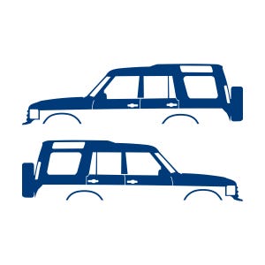 Set mit 2 Auto-Silhouette-Aufklebern für Land Rover Discovery Classic S2 Blau