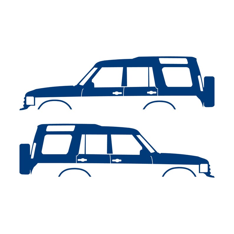 Set mit 2 Auto-Silhouette-Aufklebern für Land Rover Discovery Classic S2 Blau