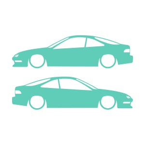 Set mit 2 Aufklebern für tiefergelegte Fahrzeuge für Acura Integra DC2 Coupé der 3. Generation Mint