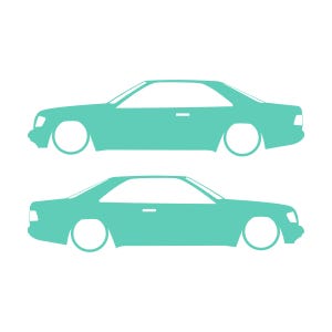 Set Of 2 Car Silhouette Decal Stickers For The Mercedes C124 E-Class W124 Coupe Mint
