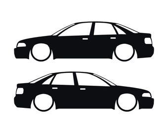 Set Of 2 Car Silhouette Decal Stickers For Audi A4 S4 B5 Sedan