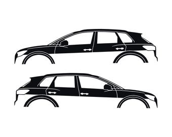 Set Of 2 SUV Silhouette Decal Stickers For Audi Q4 E-Tron