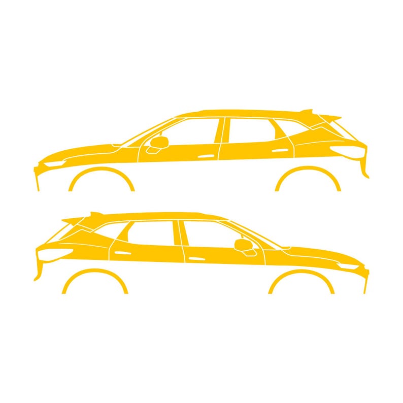 Set Of 2 SUV Silhouette Decal Stickers For 2019- Chevrolet Blazer Yellow