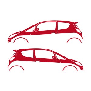 Set Of 2 Car Silhouette Decal Stickers For Mitsubishi Colt CZT Red